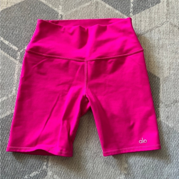 All Yoga Hot Pink Biker Shorts - Picture 1 of 2
